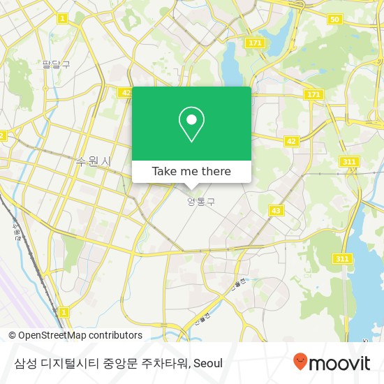 삼성 디지털시티 중앙문 주차타워 map