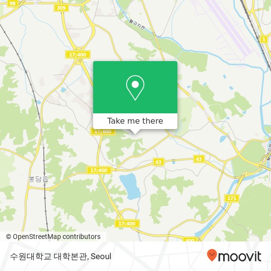 수원대학교 대학본관 map