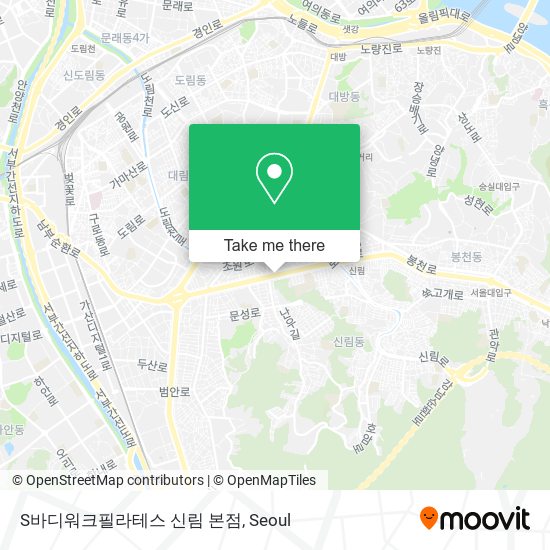 S바디워크필라테스 신림 본점 map