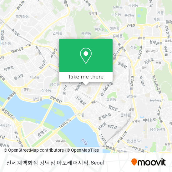 신세계백화점 강남점 아모레퍼시픽 map