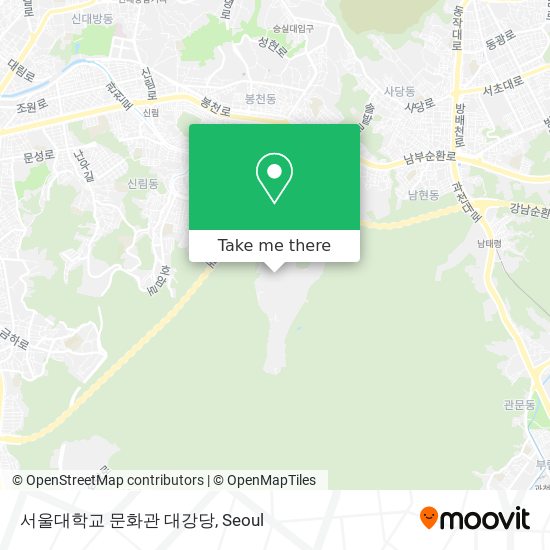 서울대학교 문화관 대강당 map