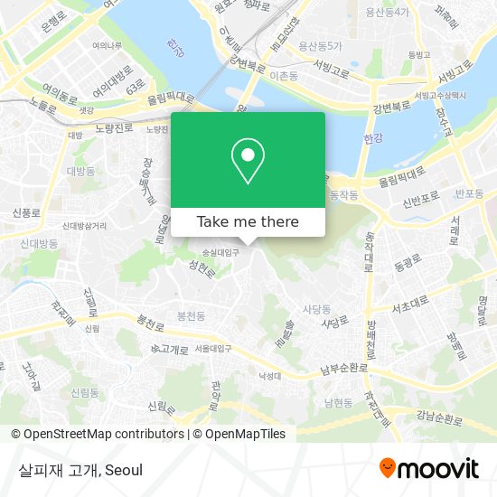 살피재 고개 map