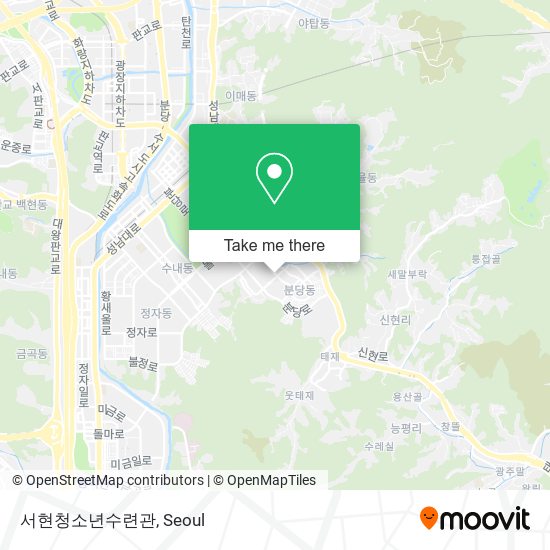 서현청소년수련관 map