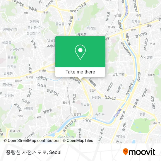 중랑천 자전거도로 map