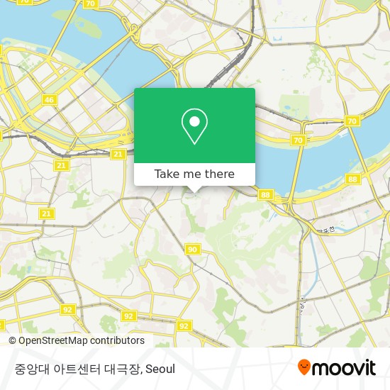 중앙대 아트센터 대극장 map