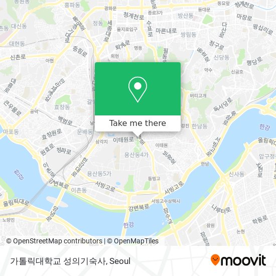 가톨릭대학교 성의기숙사 map