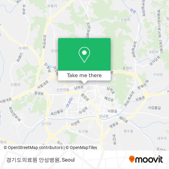 경기도의료원 안성병원 map