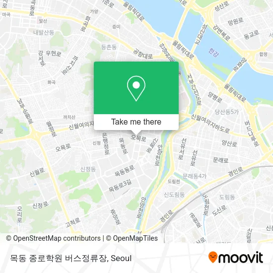 목동 종로학원 버스정류장 map