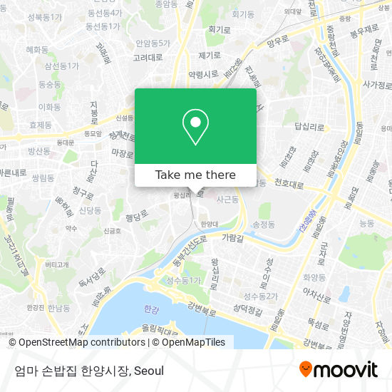 엄마 손밥집 한양시장 map