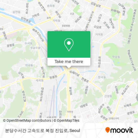 분당수서간 고속도로 복정 진입로 map