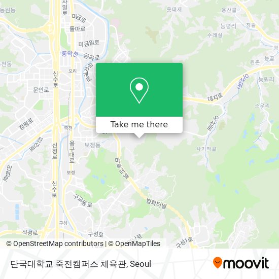 단국대학교 죽전캠퍼스 체육관 map