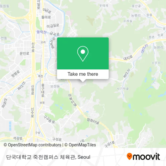 단국대학교 죽전캠퍼스 체육관 map