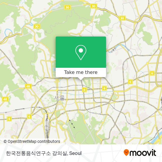 한국전통음식연구소 강의실 map