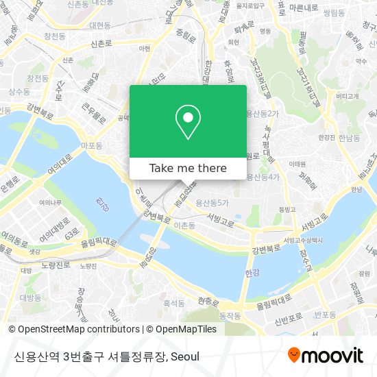 신용산역 3번출구 셔틀정류장 map