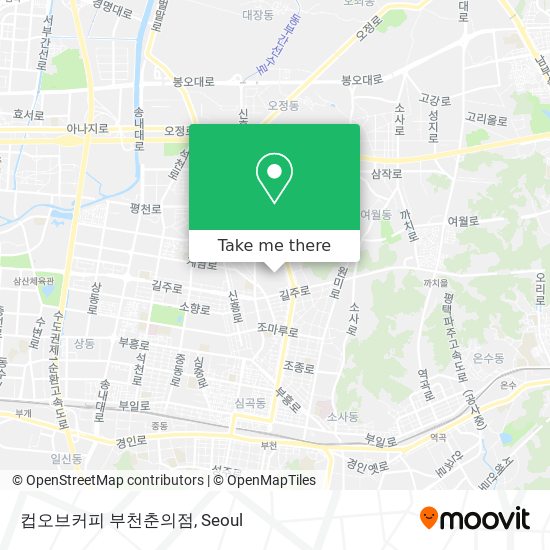 컵오브커피 부천춘의점 map