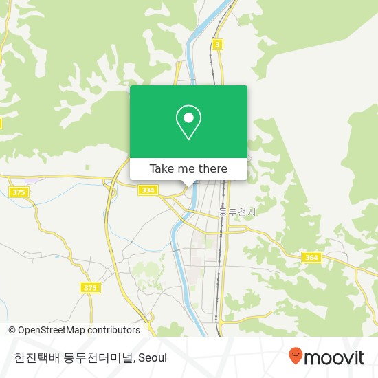 한진택배 동두천터미널 map