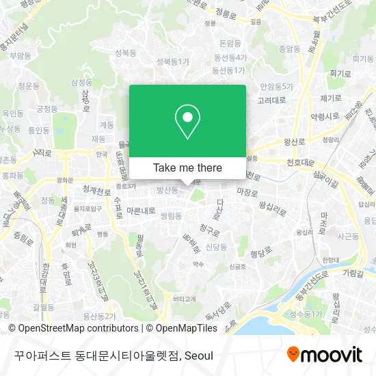 꾸아퍼스트 동대문시티아울렛점 map