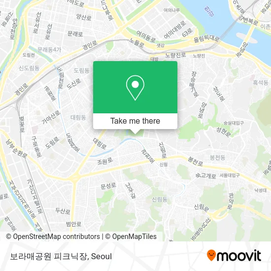보라매공원 피크닉장 map