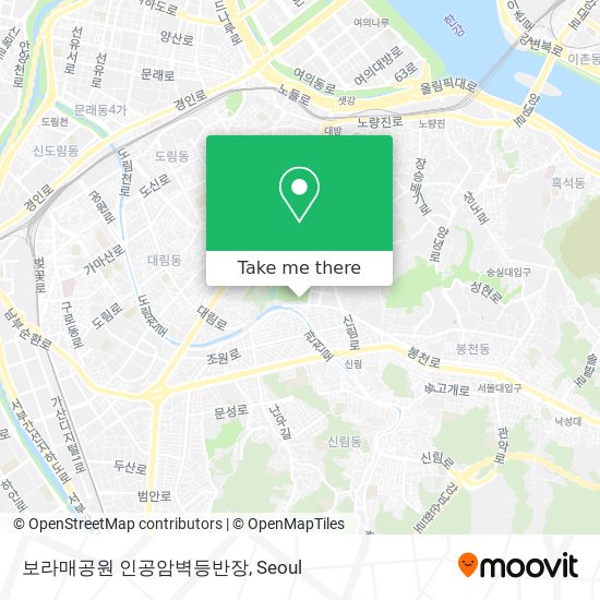 보라매공원 인공암벽등반장 map