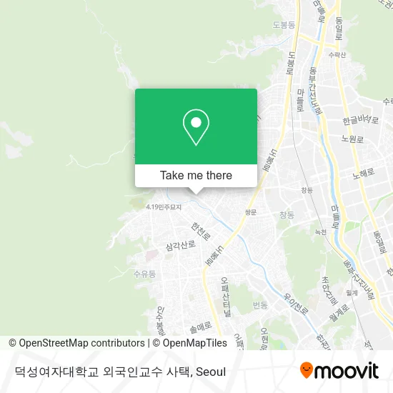 덕성여자대학교 외국인교수 사택 map