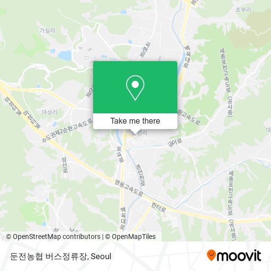 둔전농협 버스정류장 map