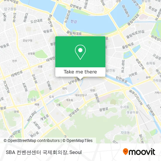 SBA 컨벤션센터 국제회의장 map