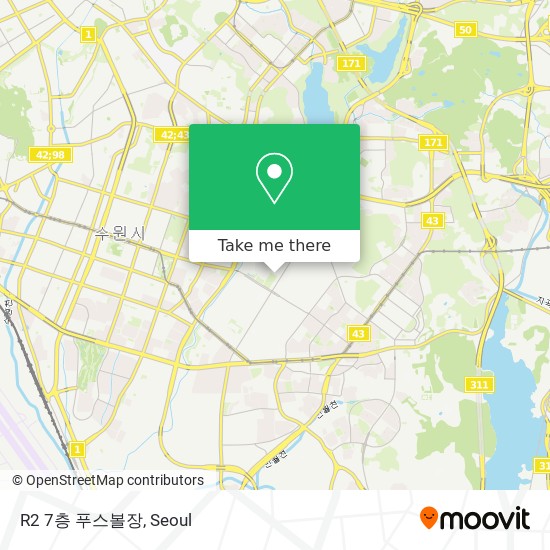 How to get to R2 7층 푸스볼장 in 수원시, 경기도 by Bus or Subway | Moovit