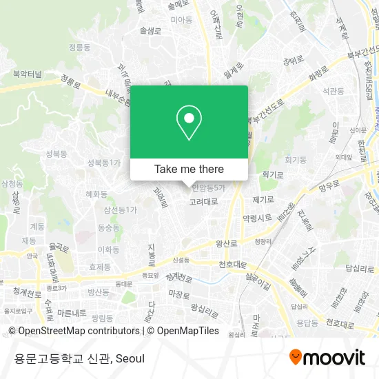 용문고등학교 신관 map