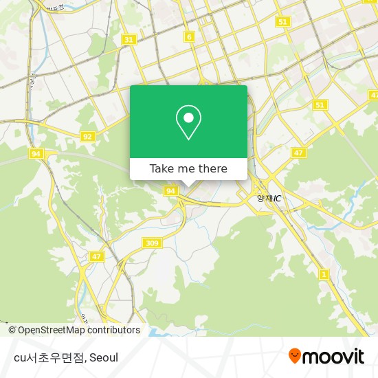 Làm sao để đến cu서초우면점 ở 서초구, 서울시 bằng Xe buýt hoặc Xe điện ngầm