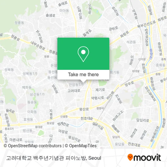 고려대학교 백주년기념관 피아노방 map