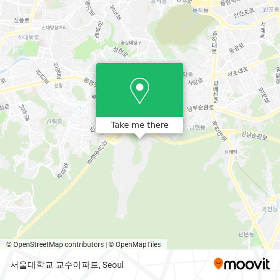 서울대학교 교수아파트 map