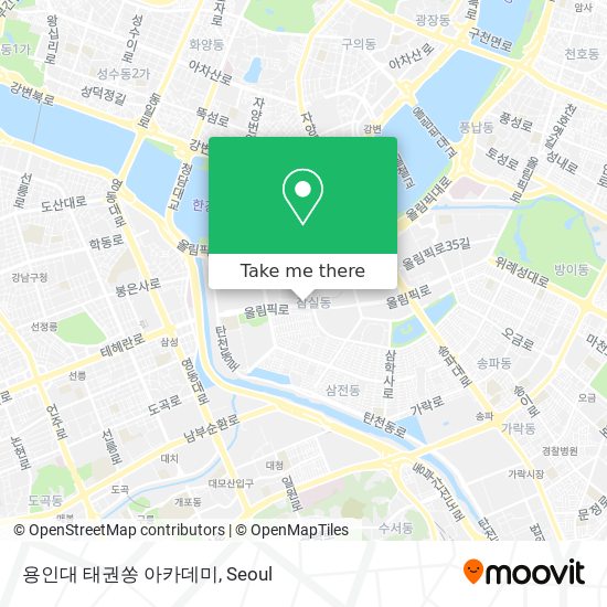 용인대 태권쏭 아카데미 map
