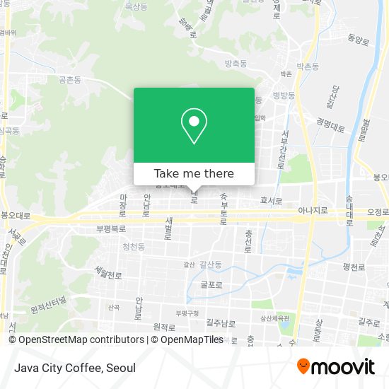 Java City Coffee map