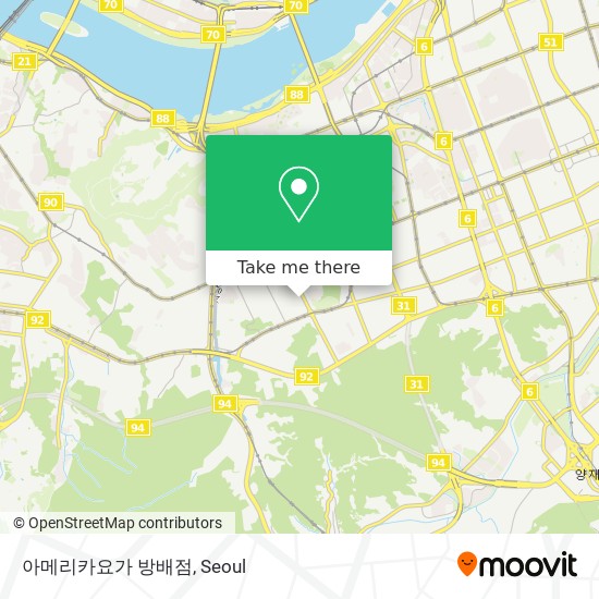 아메리카요가 방배점 map