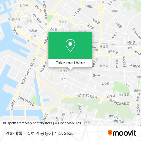 인하대학교 5호관 공동기기실 map