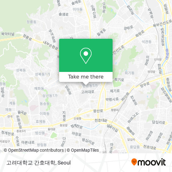 고려대학교 간호대학 map