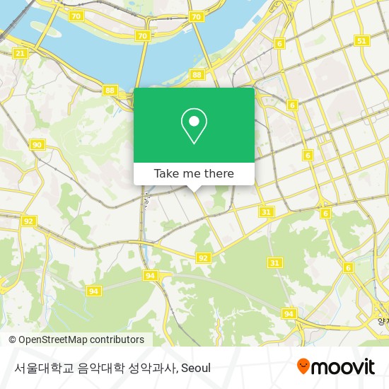 서울대학교 음악대학 성악과사 map