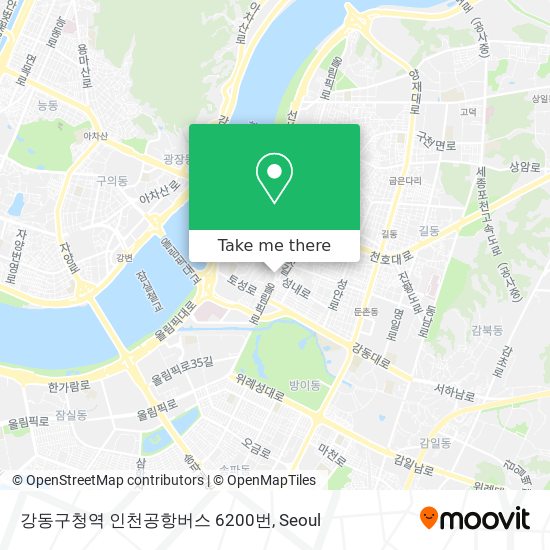 강동구청역 인천공항버스 6200번 map