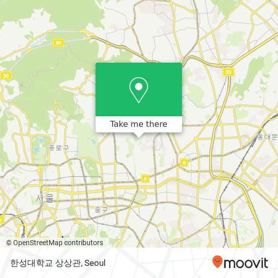 한성대학교 상상관 map