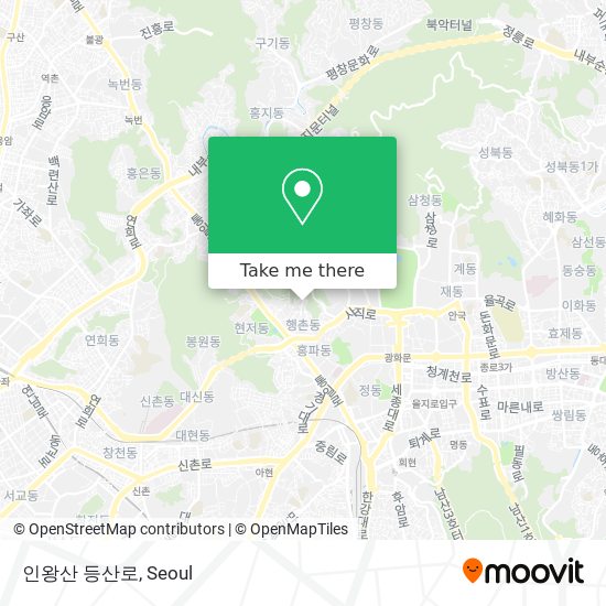 인왕산 등산로 map