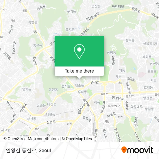 인왕산 등산로 map
