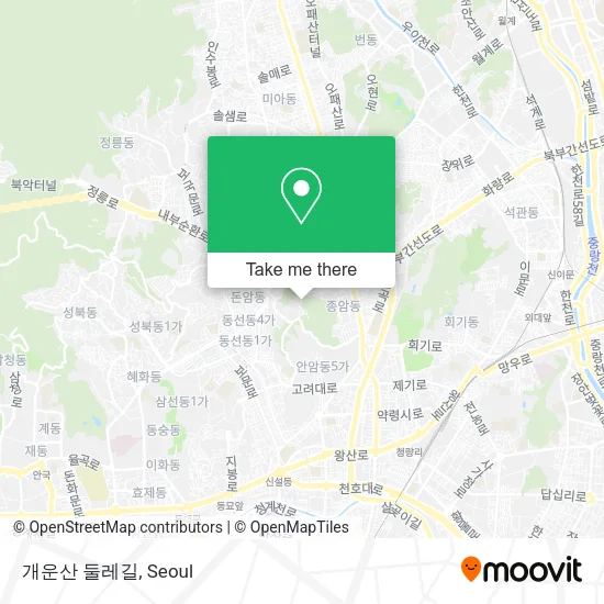 개운산 둘레길 map
