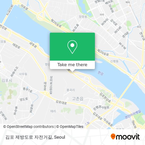김포 제방도로 자전거길 map