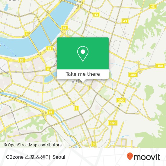 O2zone 스포츠센터 map