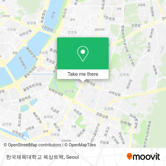 한국체육대학교 육상트랙 map