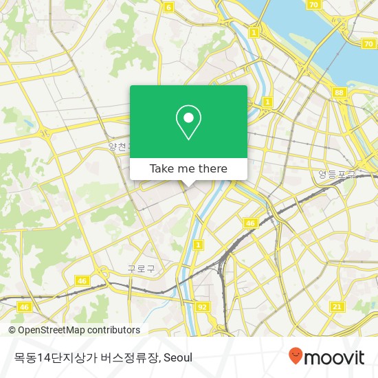 목동14단지상가 버스정류장 map