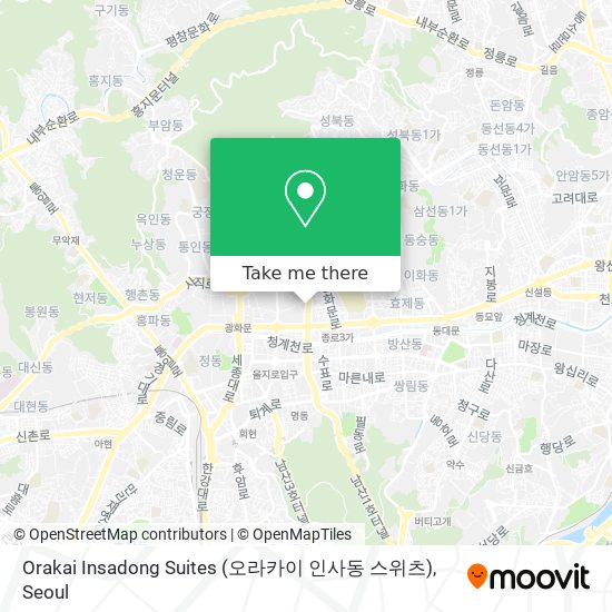 Orakai Insadong Suites (오라카이 인사동 스위츠) map