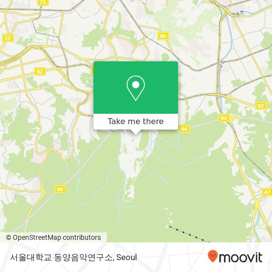 서울대학교 동양음악연구소 map
