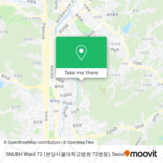 SNUBH Ward 72 (분당서울대학교병원 72병동) map