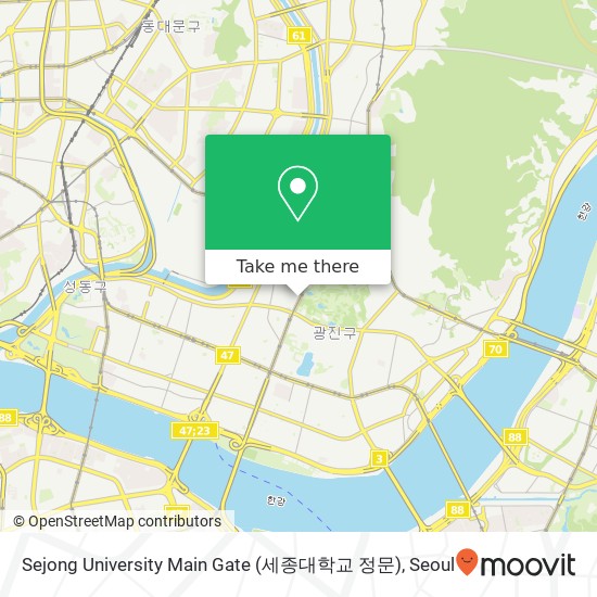 Sejong University Main Gate (세종대학교 정문) map